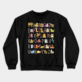 Back to School Kergarten Teacher ABCs  Alphabet Crewneck Sweatshirt